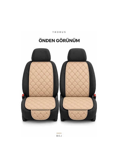 Trobus Chery Tiggo 7 Pro 2023+ Kapitone Ön İkili Suni Deri Koltuk Minderi 4 Parça Bej