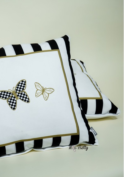 Papillon Dekoratif Yastık Kılıfı Modern Kırlent Kılıfı 45 x 45