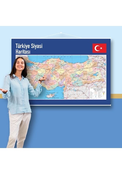 Türkiye Siyasi Haritası 100X150