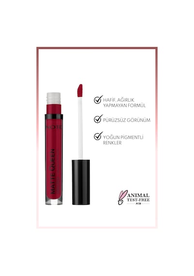 Note Cosmetique Matte Queen Lipstick Kalıcı Mat Likit Ruj - 17 Lady Dancer - Kırmızı
