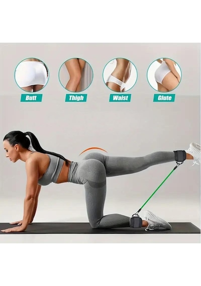 Valkyrie 6 Parça Baldır Kalça Egzersiz Seti Bacak Direnç Tansiyon Lastiği Pilates Yoga Destekleyici Çok Renkli