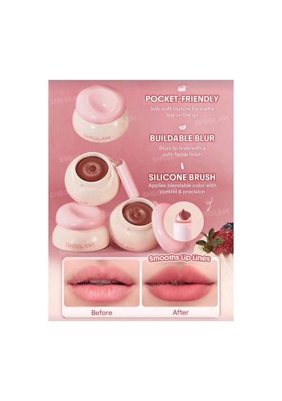 Sheglam Bounce Putty Pocket Lip Pot Ruj Pomelo Plump Pembe