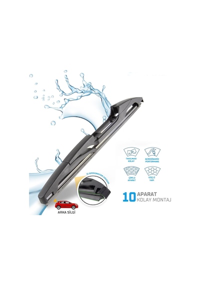 Arka Cam Sileceği 255mm 10 Aparatlı Universal Tüm Araçlara Uyumludur