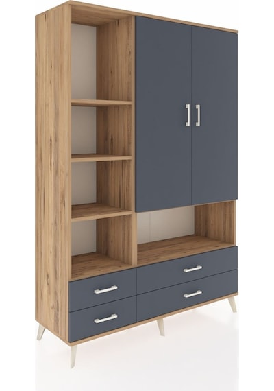 Hyperion Dolap 8 Raflı 4 Çekmeceli 2 Kapaklı 132x44x195 Çam-antrasit/antrasit Antrasıt/antrasıt Hyperion Dolap 8 Raflı 4 Çekmeceli 2 Kapaklı 132x44x195 Çam-antrasit/antrasit Antrasıt/antrasıt