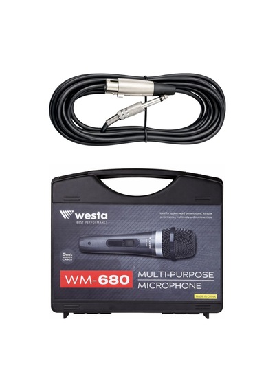Westa Wm-680 Kablolu El Mikrofonu Çantalı Dinamik Mikrofon - 8697314964431 Gri