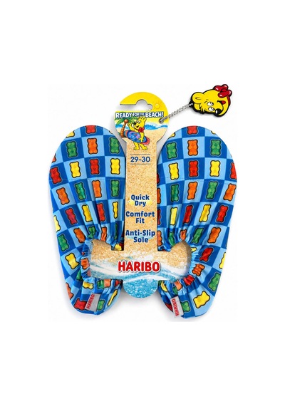 Haribo Lisanslı Kareli Ayıcık Desenli Çocuk Deniz Ayakkabısı Mavi