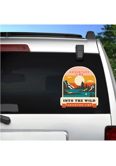Vahşi Doğa Sticker - 4x4 Offroad Kamp Camping Sticker - Araba Oto Karavan Motosiklet Cam Sticker - 00116 10X9 Cm
