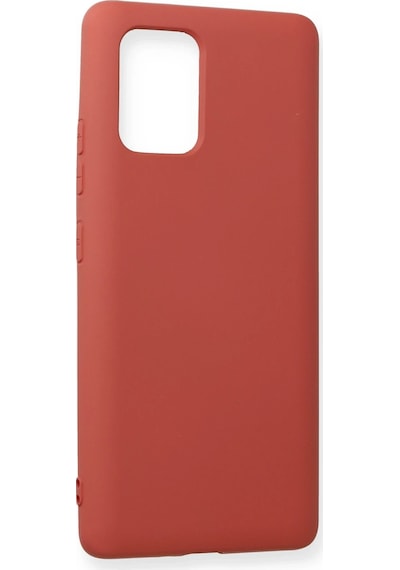 Newface - 501 - Samsung Galaxy Uyumlu A91 / S10 Lite Kılıf Nano İçi Kadife Silikon - Csmo-tex - - Kiremit