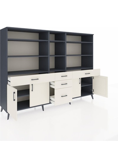 Hyperion Dolap 11 Raflı 5 Çekmeceli 4 Kapaklı 220x44x163 Antrasit Antrasit-aytaşı Hyperion Dolap 11 Raflı 5 Çekmeceli 4 Kapaklı 220x44x163 Antrasit Antrasit-aytaşı