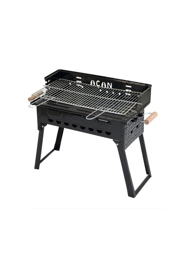 Pervazlı Emaye Mangal P3 Battal Boy Barbekü Çift Kömürlü Izgara Katlanır Ayaklı 27x51cm Diğer