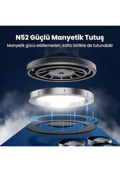 Bix Bxch13 360 Derece Metal Kancalı Manyetik Havalandırma Izgarası Araç İçi Telefon Tutucu