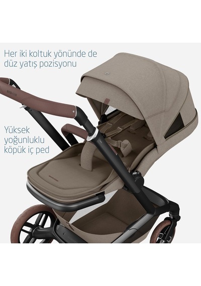 Maxi-Cosi Fame Portbebeli LED Işıklı Entegre Telefon Şarj Üniteli Premium Bebek Arabası Twillic Truffle