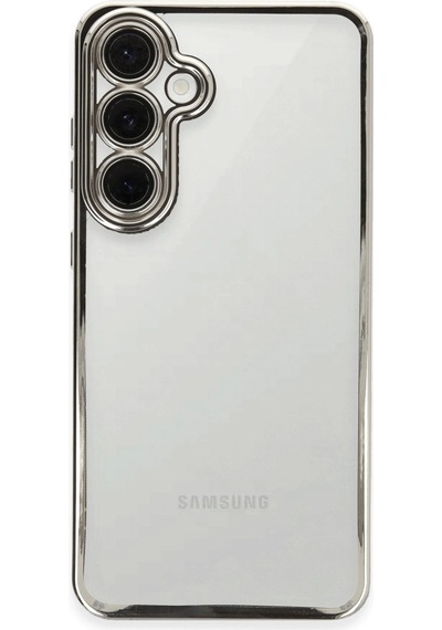 Samsung Galaxy Uyumlu S24 Fe Kılıf Kamera Korumalı Lensli Silikon - Gümüş