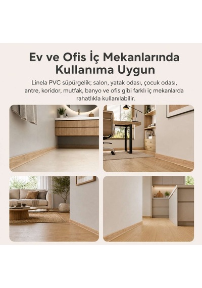 Linela Suya Dayanıklı Pvc Süpürgelik 8 Cm - Melbourne Meşe - Lnl405