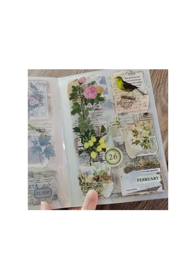 Kolbi Craft 2 Sayfa 12 Adet Şeffaf Vintage Sticker Bullet Journal Scrapbook Laptop Ajanda Planlayıcı Abanoz