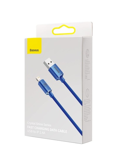 Crystal Shine Fast Charging 2.4a Lightning Kablo 1.2m-mavi Diğer
