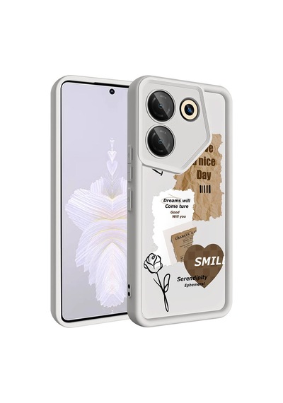 Tecno Camon 20 Pro 5g Kılıf Kamera Korumalı Baskılı Arka Yüzey Zore Klas Kapak Siyah