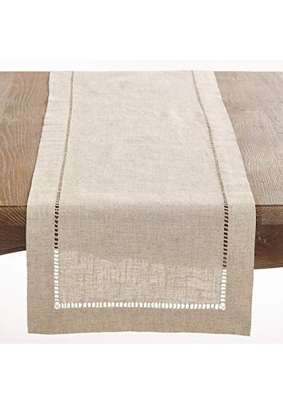 Saro Lıfestyle Polyester Ve Keten Karışımı Hemstitch Kenarlı Masa Örtüsü, Doğal, 40,64 Cm X 304,8 Cm Acı Kahverengi Saro Lıfestyle Polyester Ve Keten Karışımı Hemstitch Kenarlı Masa Örtüsü, Doğal, 40,64 Cm X 304,8 Cm Acı Kahverengi