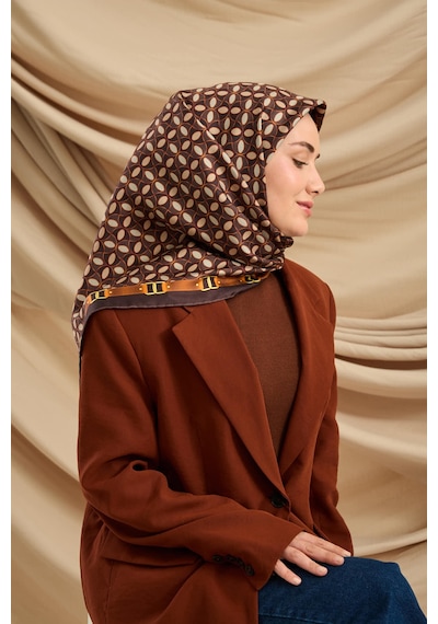 Silk Home Twill İpek Eşarp 11481-31 Acı Kahve, Taba, Vizon, Gri