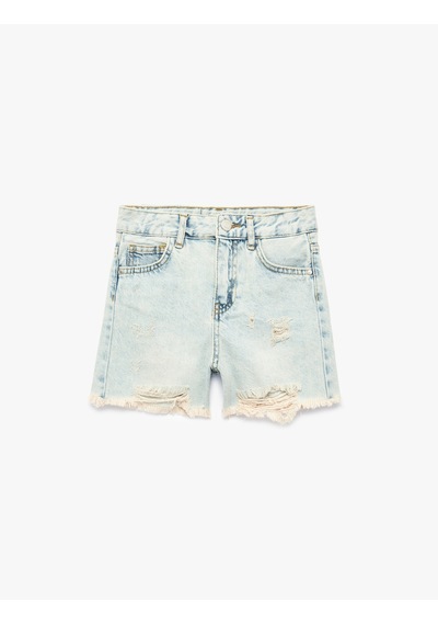 Koton Saçaklı Paça Cepli Pamuklu Denim Şort Lıght Indıgo 6skg40027ad Açık Mavi Koton Saçaklı Paça Cepli Pamuklu Denim Şort Lıght Indıgo 6skg40027ad Açık Mavi