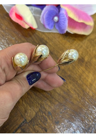 3 Adet İncili Çiçek İğne Broş Yaka İğnesi 10 x 1 CM Renkli