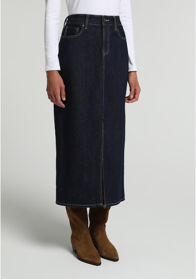 Colin's Colins Slim Fit Düz Fermuarlı Kadın Dark İndigo Denim Etek Cl1082782 Q1.v2 Dn45186