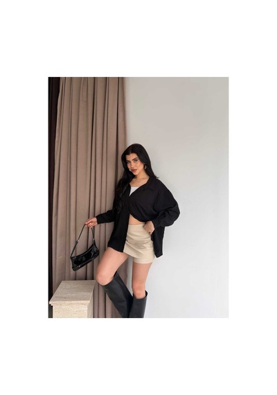 Unika Boutique Salaş Stil Gömlek Siyah