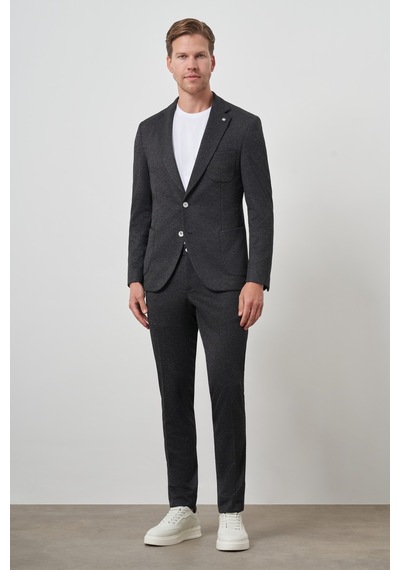 Morven Erkek Siyah Trend Slim Fit Yandan Lastikli Mono Yaka Takım Elbise 25ms001021001 Siyah Morven Erkek Siyah Trend Slim Fit Yandan Lastikli Mono Yaka Takım Elbise 25ms001021001 Siyah