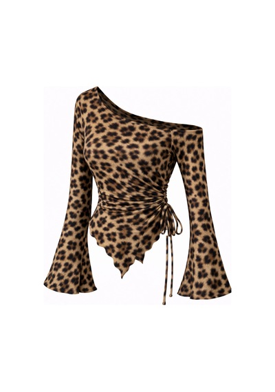 Wild Flower Leopar Uzun Kollu Asimetrik Yaka Drapeli Yan Bağlamalı Mevsimlik Bluz Üst Leopar Wild Flower Leopar Uzun Kollu Asimetrik Yaka Drapeli Yan Bağlamalı Mevsimlik Bluz Üst Leopar