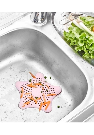 2 Adet Vantuzlu Silikon Kaymaz Yıldız Lavabo Süzgeci S-114 Silikon Diğer