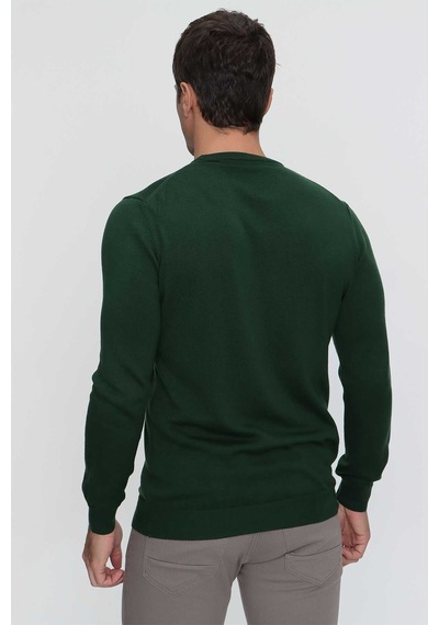 Morven Basic Dinamik Fit Rahat Kesim Bisiklet Yaka Triko Kazak 99kc017005710 Haki