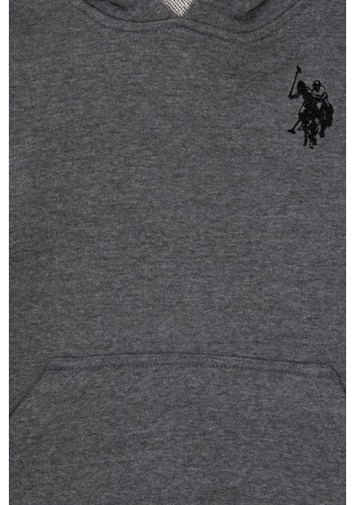 U.S. Polo Assn. Erkek Çocuk Antrasit Melanj Basic Kapüşonlu Sweatshirt 50313980-VR081