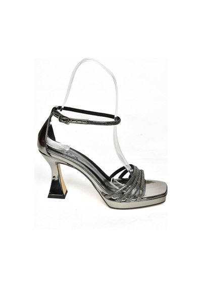 Fox Shoes S569314634 Platin Ayna Kalın Topuklu Kadın Ayakkabı Platin