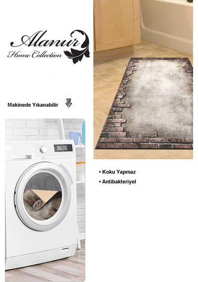 Dekoreko Kaymaz Taban Djt Banyo Halısı Yıldız Deri Modern F5049 gri
