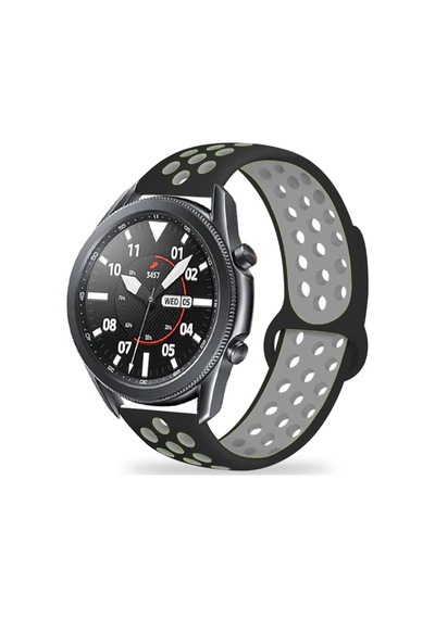 Mobilefix Gear S3 22mm Krd-02 Uyumlu Kordon-gri-siyah