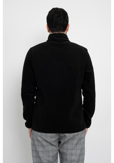 Dasüniforma Unisex Anti-pilling Tüylenme Yapmayan Standart Fit Tam Fermuarlı Soğuk Geçirmez Polar Hırka Siyah