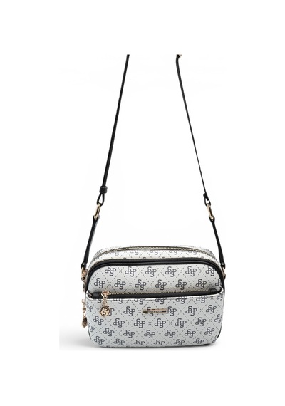 Silver & Polo Silver Polo Beyaz - Siyah Monogram Kadın Çapraz Çanta Sp1162