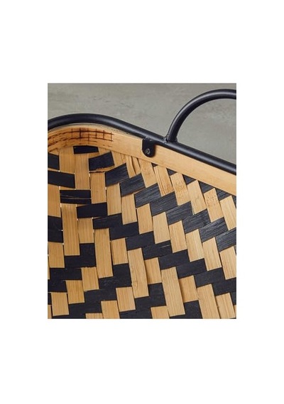 Bamboo Bambu Dekoratif Tepsi Natural-siyah Genel