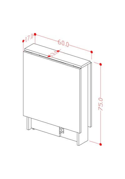 Asra Trend Ultra İnce Katlanır Mutfak Yemek Masası KM32 %100 MDF Çok Renkli