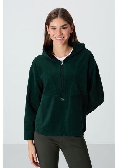 Tommy Life Çam Yeşili Kalın Yumuşak Dokulu Kapüşonlu Oversize Nakışlı Polar Kadın Sweatshirt -97286 Yeşil Tommy Life Çam Yeşili Kalın Yumuşak Dokulu Kapüşonlu Oversize Nakışlı Polar Kadın Sweatshirt -97286 Yeşil