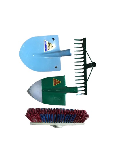 Atasoyticaret 4'lü Sapsız Set Yenal Kürek Yapar Bel Küreği Tırmık Ve 40 Cm Fırça