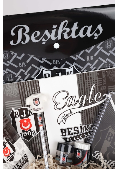 Dekomus Özel Kutulu Lisanslı Beşiktaş Beslenme Kabı Ve Kırtasiye Seti Altın