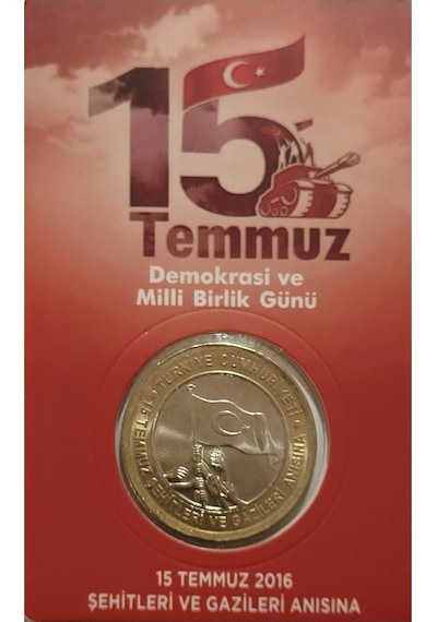 15 Temmuz 2016 Demokrasi Ve Milli Birlik Günü , 1 Lira 2016 Hatıra Para Ve Kiti