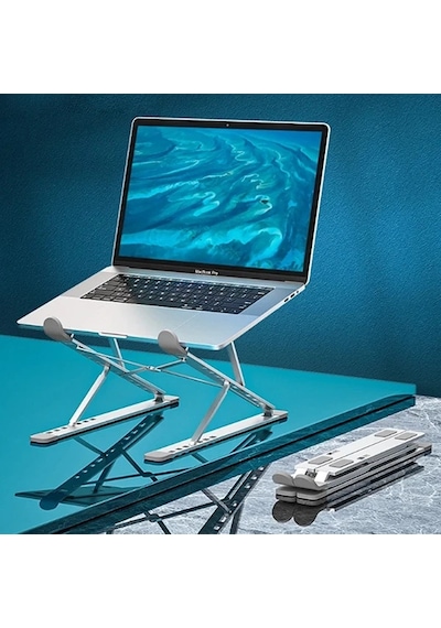 Ally Mc N8 Metal Yüksek Apple MacBook Uyumlu, Notebook Ayarlanabilir Katlanabilir Stand- 5775