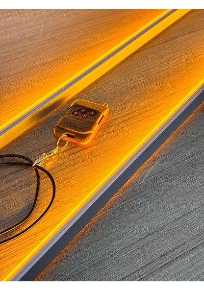 Cam Kenarı Yanıp Sönen Led Lamba 2 Li Uzaktan Kumandalı, 12 Modlu, Sarı Işık 12v 120 Cm