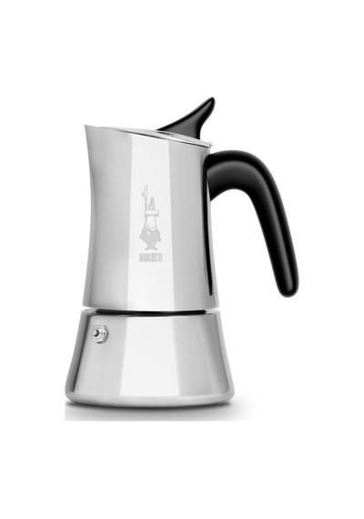 Moon Exclusive: 6 Cups Ocak Üstü Espresso Pişirici - 235ml - Gümüş Renk - Paslanmaz Çelik Gövde - Patentli Güvenlik Valfi - Tüm Ocak Türleri İçin Uygundur İndüksiyon Dahil