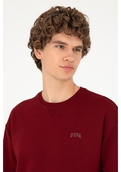 U.S. Polo Assn. Erkek Bordo Basic Sweatshirt 50295148-VR014