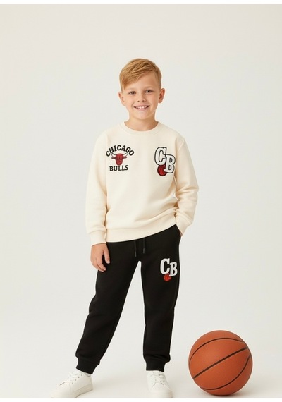 Beka Kids Erkek Çocuk Kalın Pamuklu Kumaş Baskı Detaylı Sweatshirt Pantolon Alt Üst Takım Siyah Beka Kids Erkek Çocuk Kalın Pamuklu Kumaş Baskı Detaylı Sweatshirt Pantolon Alt Üst Takım Siyah