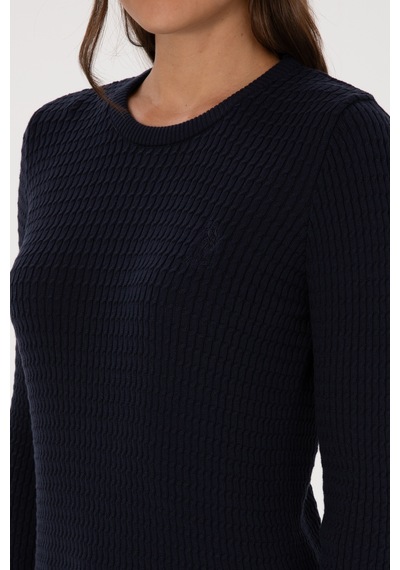 U.S. Polo Assn. Kadın Lacivert Bisiklet Yaka Basic Kazak 50307763-VR033