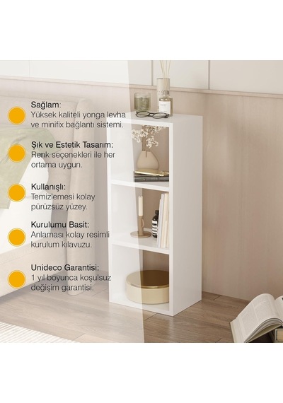 Canaria 3 Raflı Kitaplık Küçük Dar Çok Amaçlı Dekoratif Raf Dolap Salon Ofis Çalışma Odası, Beyaz Çok Renkli Canaria 3 Raflı Kitaplık Küçük Dar Çok Amaçlı Dekoratif Raf Dolap Salon Ofis Çalışma Odası, Beyaz Çok Renkli